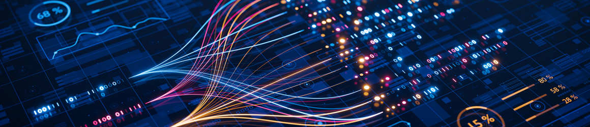 Abstract data visualisation with vibrant colours